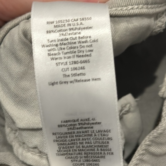 NWT Current Elliot Women’s Skinny Jeans Grey Size 26 - Picture 6 of 6